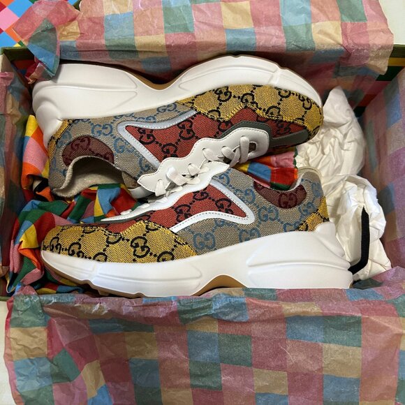 GUCCI Multi-Color Rython Sneakers - Picture 1 of 5